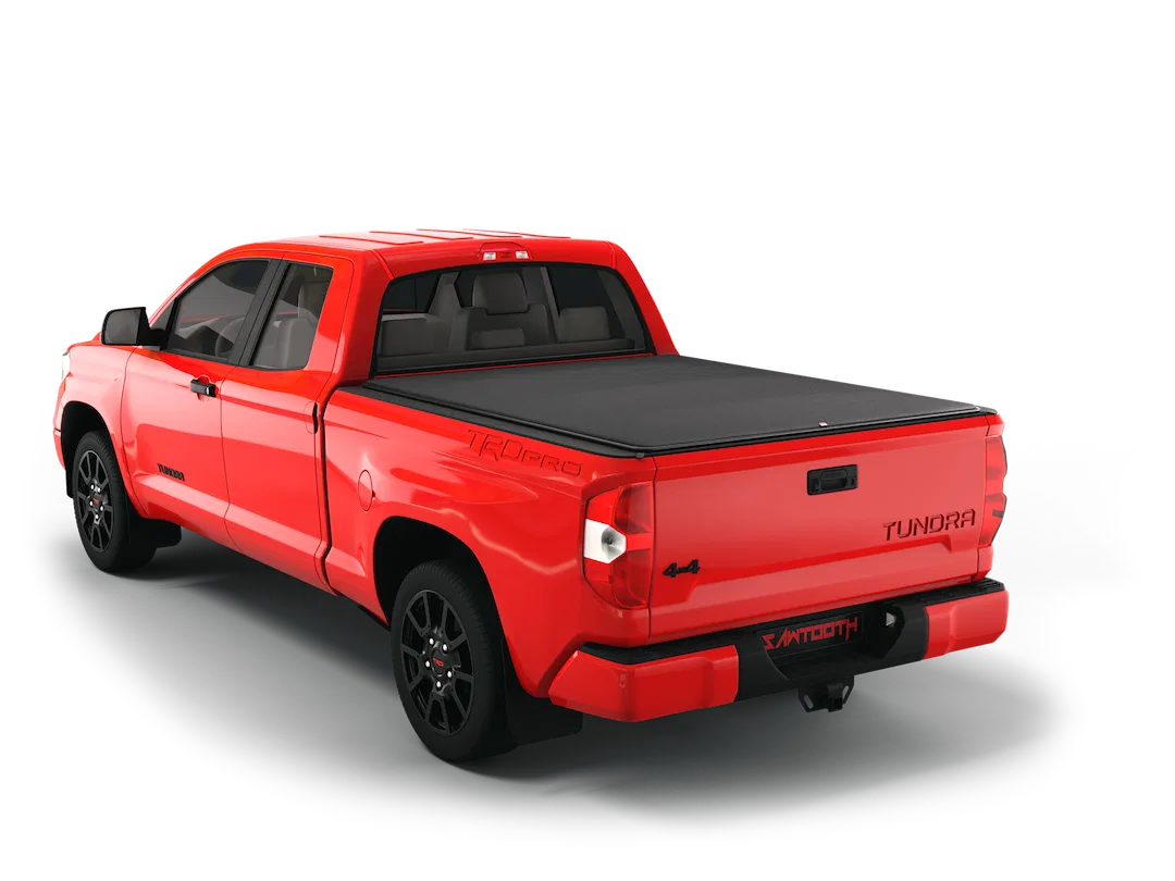 TTU025-22 – SAWTOOTH Tonneau Cover, Soft Roll-Up Hook And Loop Non-Lockable Matte Black Textile Composite Expandable ...